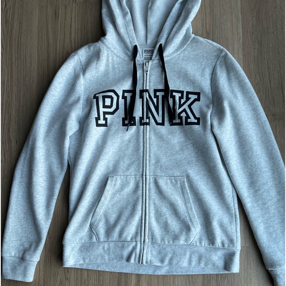 Pink Victoria Secret Grey Zip Up Jacket Size Small - Picture 4 of 16